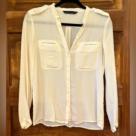 Zara Size Small Cream Blouse - Picture 1 of 3